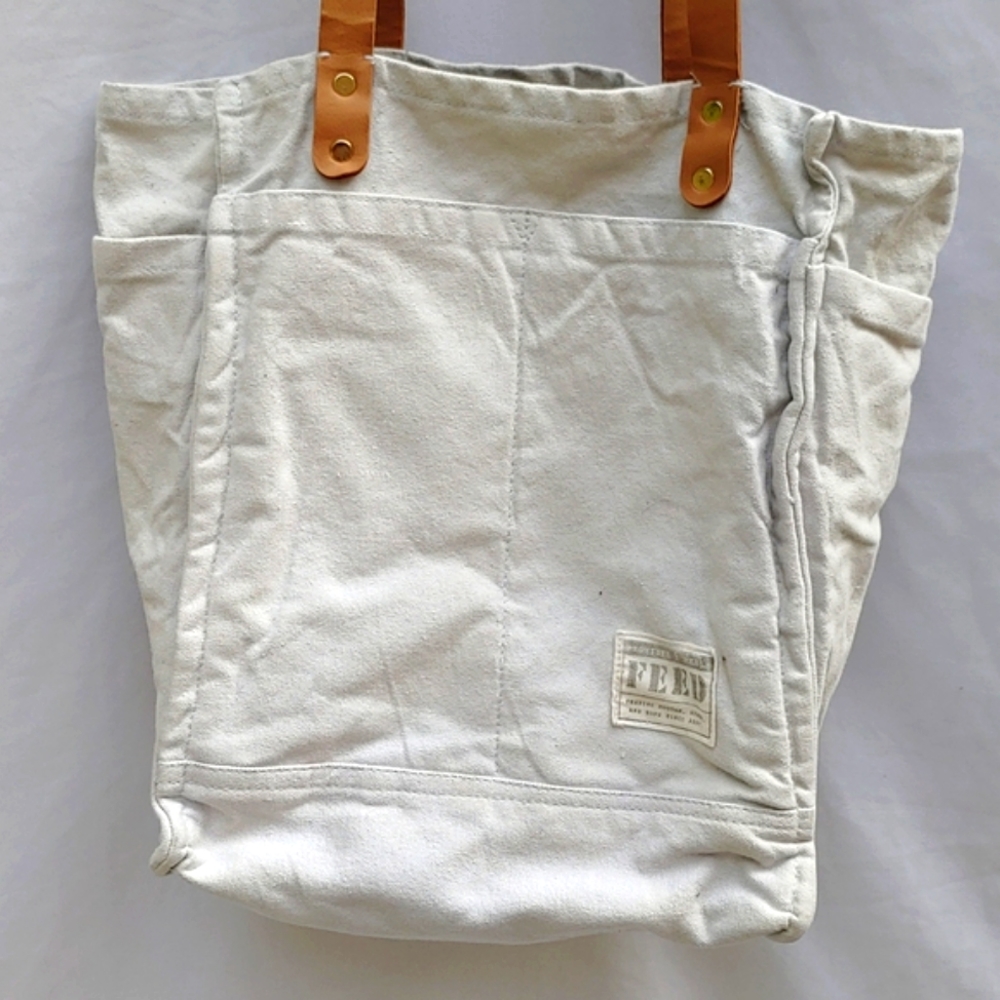 Canvas Feed Project Tote, Lots Of Pockets, Leathe… - image 2